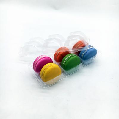 China 6 Holes Sugar PET Macaron Box Packaging Macaron Box With Clear Sleeve for sale