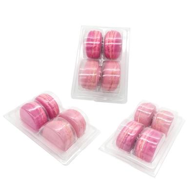 China Recyclable Acrylic Plastic Macaron Packaging 4pcs Macaron Clear Box for sale