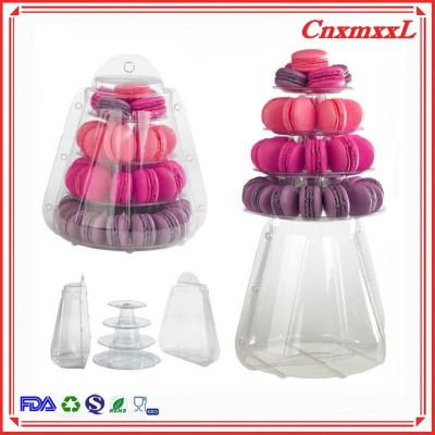 China 4 Tier Macaron Tower Dessert Food Display Stand For Cake Shop Sweets Packaging Box for sale