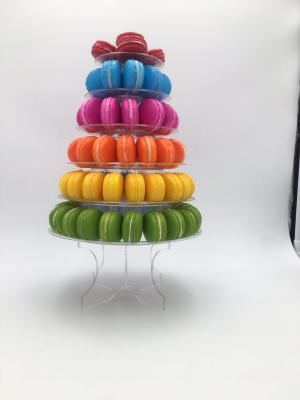 China Clear Macaron Display Tower Transparent Recyclable Plastic 10 Tier For Wedding Party for sale