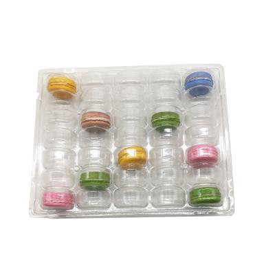 China 6 Pack Custom Macaron Clear Tray Recyclable Plastic Macaron Chocolate Tray for sale
