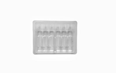 China Transparent Liquid Thermoformed Ampoule Trays 5 Packs Plastic Vial Tray Blister for sale