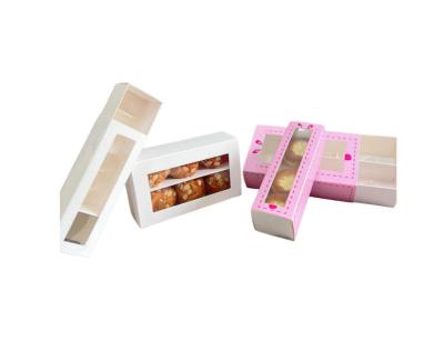 China Pink Rabbit Drawer Small Cake Paper Packaging Box Cookies Box Macaron Packaging for sale