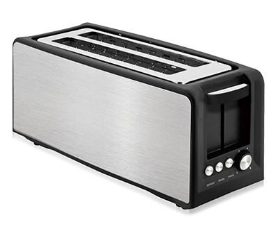 China Rectangle Stainless Steel Bread Toaster 4 Slice Long Toaster for sale