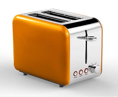 China Reheat Function Brushed Chrome Stainless Steel Toaster 2 Slice for sale