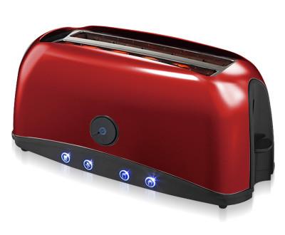 China Stainless Steel 4 Slice Long Slot Electric Toaster For Home Breakfast for sale