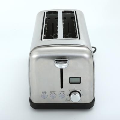 China 6 Time Setting Stainless Steel Long Two Slice Toaster 1400W 120V  bread toaster steel toaster for sale