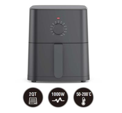 China OEM 2QT Electric Air Fryer with Safe Over-heating Protection 1000W Hot Air Fryer for kitchen à venda
