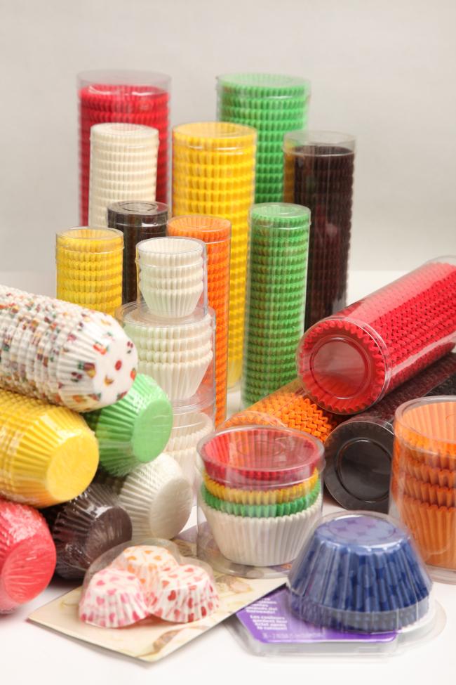 Close-up view showing texture of greaseproof cupcake liners