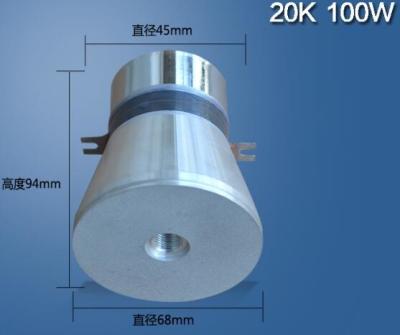 China 20 transdutor ultrassônico do poder superior do quilohertz 100w para o líquido de limpeza ultrassônico do tanque à venda