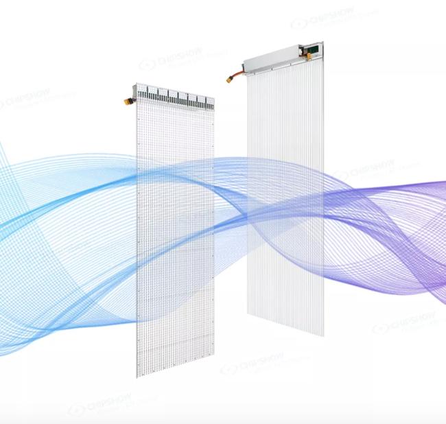 glass window led facade mesh display