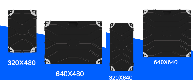 Technical diagram of P4 LED video wall components and construction
