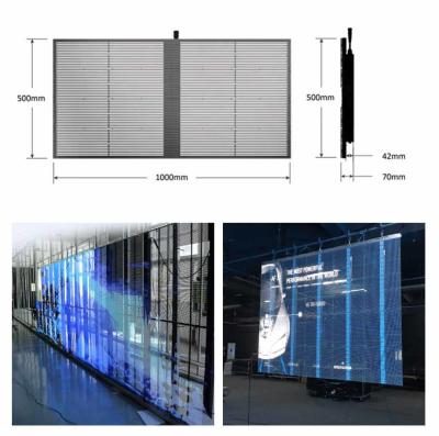 China P10.4mm LED Mesh Display Glass Window LED Mesh Facade High Brightness Easy Maintenance en venta