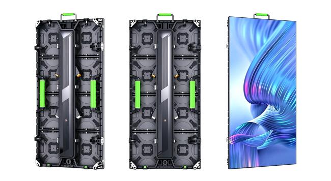 X Series rental LED display panels arranged in a modular video wall configuration