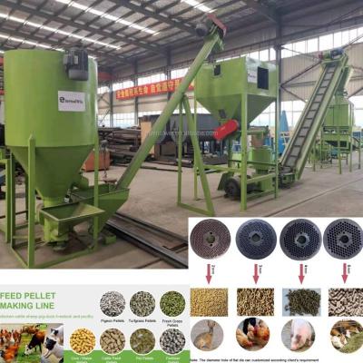 China 1Ton Livestock Animal Feed Machinery Grass Pellet Making Machine Corn Wheat for sale