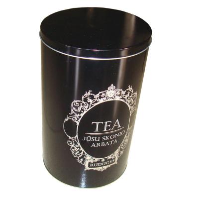 China Custom Tin Tea Canisters With Black Color For Chai Packaging , Different Designs for sale