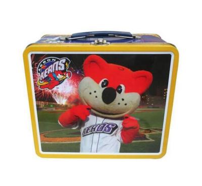 China Children Kinds Love Metal Tin Lunch Box With Handle / Lock On Top for sale