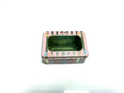 China Rectangle Painted Mini Tin Cans For Mint / Candy / Wax / Plum for sale