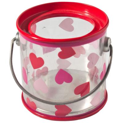 China Plastic Tin Candy Containers PVC Tin Box With Transparent Body / Food Storage for sale