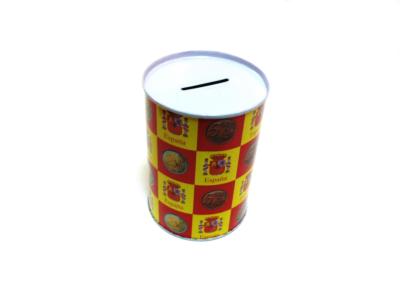 China Metal Piggy Round Tin Coin Box Containers Tin Can For Coin Saving , Money Storage for sale