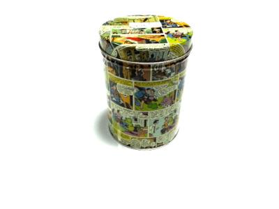 China Bote redondo impreso de la lata de la comida de la hojalata para el almacenamiento de las palomitas/de las especias en venta