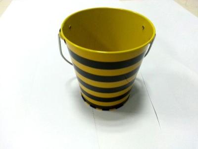 China CMYK Printing Metal Tin Bucket , Gift Metal Basket 4.3 X 4.3