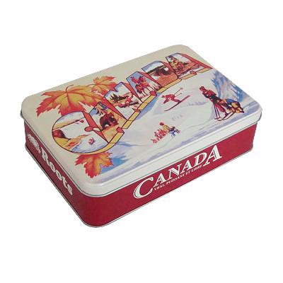 China Canada Metal Tin Container Box , 205 x 140 x 45mm Tin Can For Candy for sale