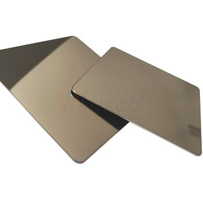 China AISI 201 304 316 Champagne Gold Stainless Steel Sheet With Super Mirror Finish for sale