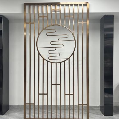 China Decorative 1250mm Stainless Steel Screen Partition Laser Cut Hotel Restaurant Metal Room Divider for sale