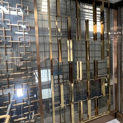 China Simple Design Metal Titanium Modern Screen 0.4-20mm Decorative Room Divider Stainless Steel for sale