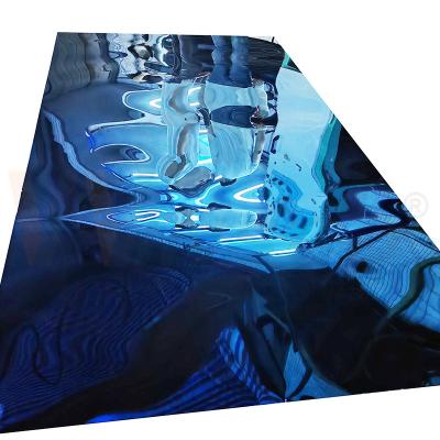 China 8K Mirror Surface Stainless Steel Color Sheet Sapphire Blue Inox Plate SUS 304 304L for sale