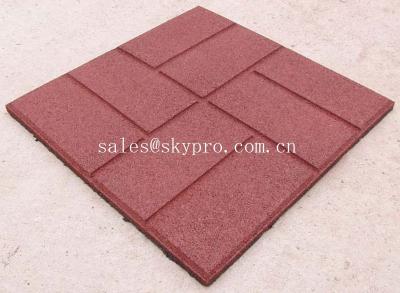 China Buffering square flooring crumb rubber brick pavers / granules rubber tile for sale
