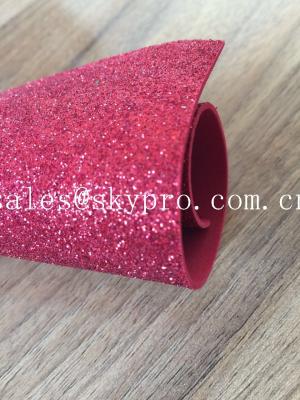 China Sparkly Red Printed Glitter EVA Foam Sheet With Non Discoloring Adhesive Ethylene Vinyl Acetate for sale