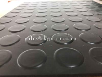 China Anti - Slip Black 6mm Thickness Rubber Mats Stud Flooring Matting Rubber Sheet for sale