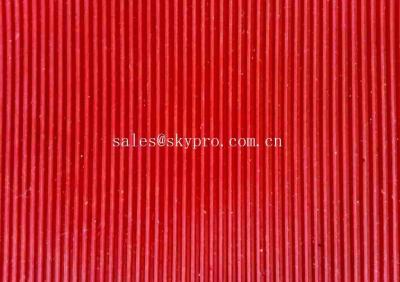China Colorful thin rubber mat , Narrow Corrugated Rubber Floor Mat For Workshop for sale
