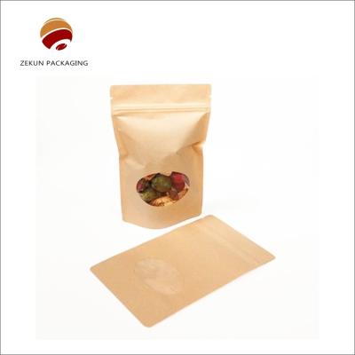 China 1kg Capacity Kraft Paper Bag Custom Printed Food Packaging for sale