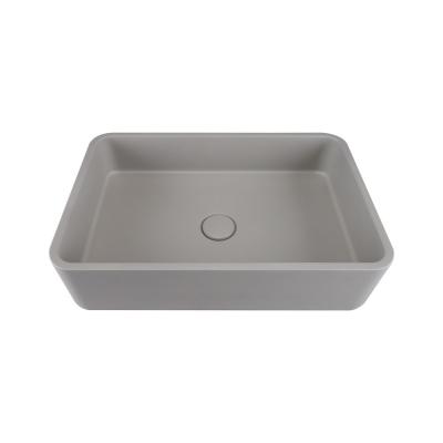 China Cold Grey Concrete Pop Up Drain Basin Countertop Mounted for sale