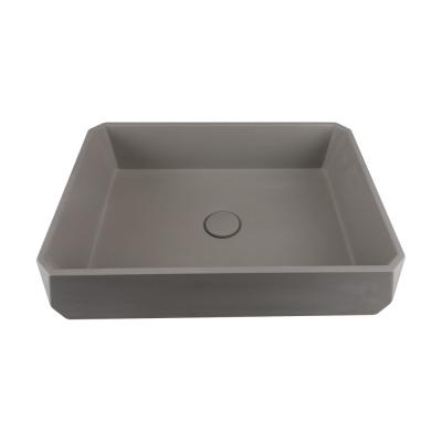 China Taupe Clay Counter Top Table Concrete Wash Basin Matte Finish for sale