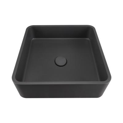 China Square Concrete Wash Basin With Matte Finish Without Overflow for sale