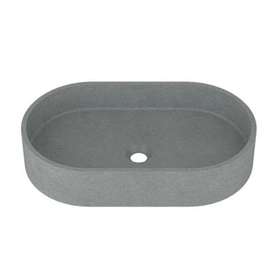 China Mottled Bluish Gray Pop Up Art Concrete Wash Basin For Home Decoration Drainage Bathroom Sinks for sale