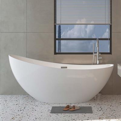 China 80cm Height Acrylic Free Standing Bathtub High Glossy White Soaking Tub for sale