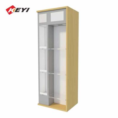 China Luxury Free Standing Wood Wine Display Cabinet With Led Light for sale