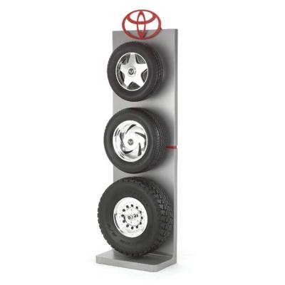 China Wholesale Custom Free Standing Single Sided Car Alloy Rims Stand Wheel Display Rack for sale