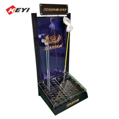 China Made In China High Quality Floor Standing Metal And Acrylic Golf Club Display Rack for sale