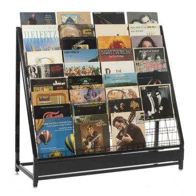 China Retail Store High Capacity Floor Standing Multistep Metal Wire Cd Rack for sale