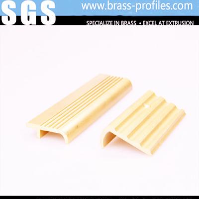China Extruded Brass Decorative Staircase Non-slip Brass Extrusion Nosings for sale