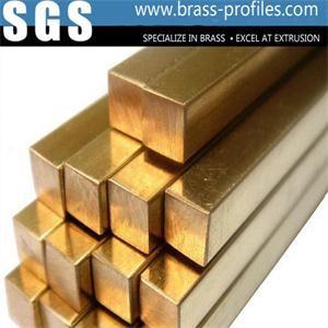 China Copper Zinc Alloy Extrusion Square Flat Bars Custom Metal Extruded Profiles for sale