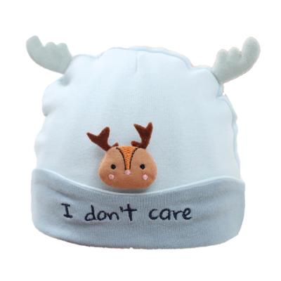 China Soft spring and autumn baby 3-6-12 months of antlers super cute baby fetal hat en venta