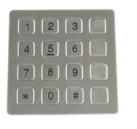 China Vandal Resistant Phone Keyboard , Stainless Steel Keypad With 16 Keys for sale