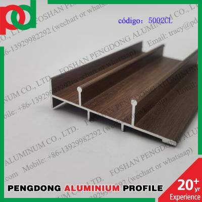 China 0.15mm T5 Temper Wood Finish Aluminium Profiles For Bolivia Series L20 L25 L32 L5000 for sale